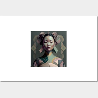 A Fractal Portrait of an Asian Woman Posters and Art